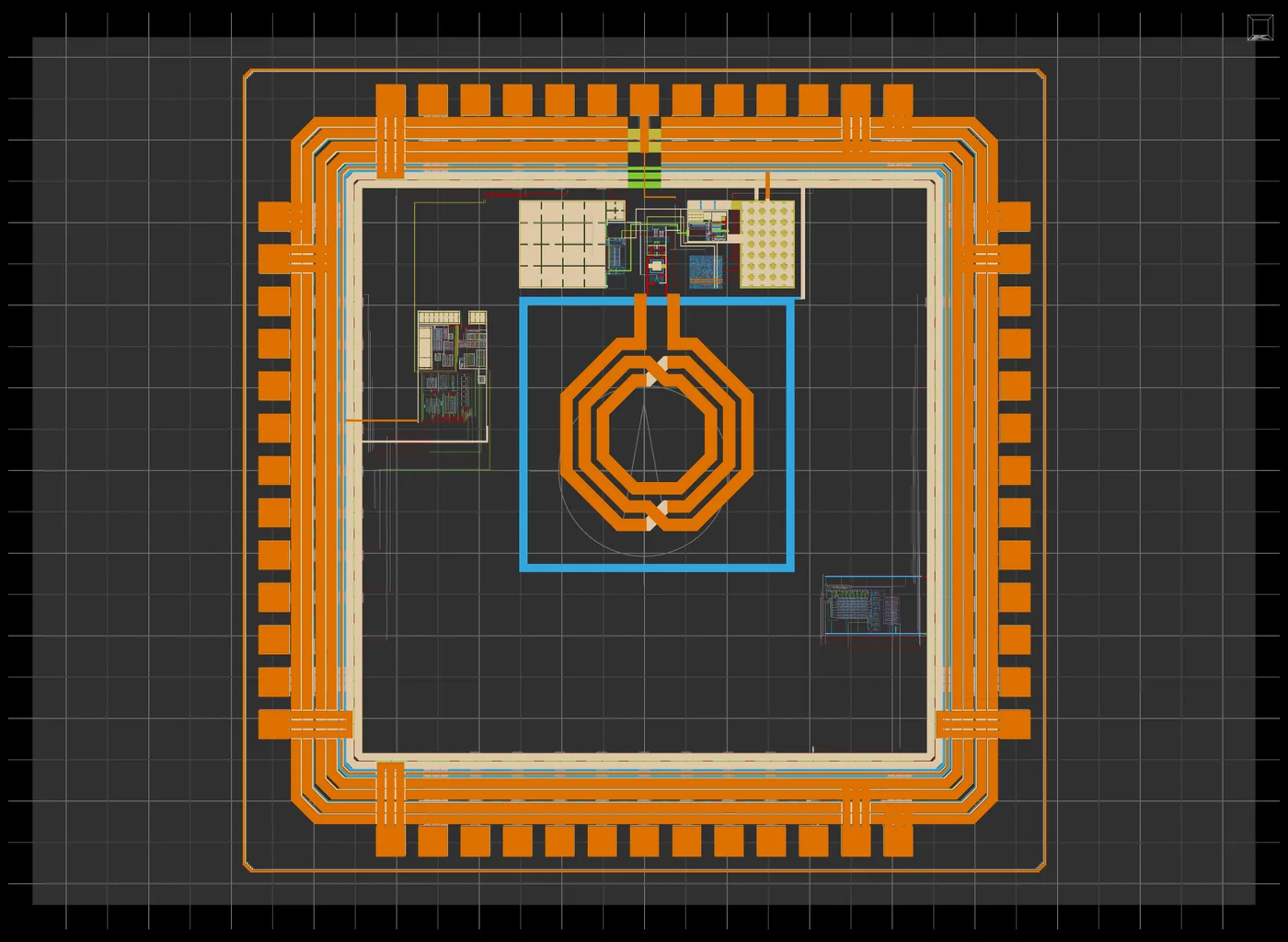 Final UNIC-CASS chip: the PLL inside the pad ring